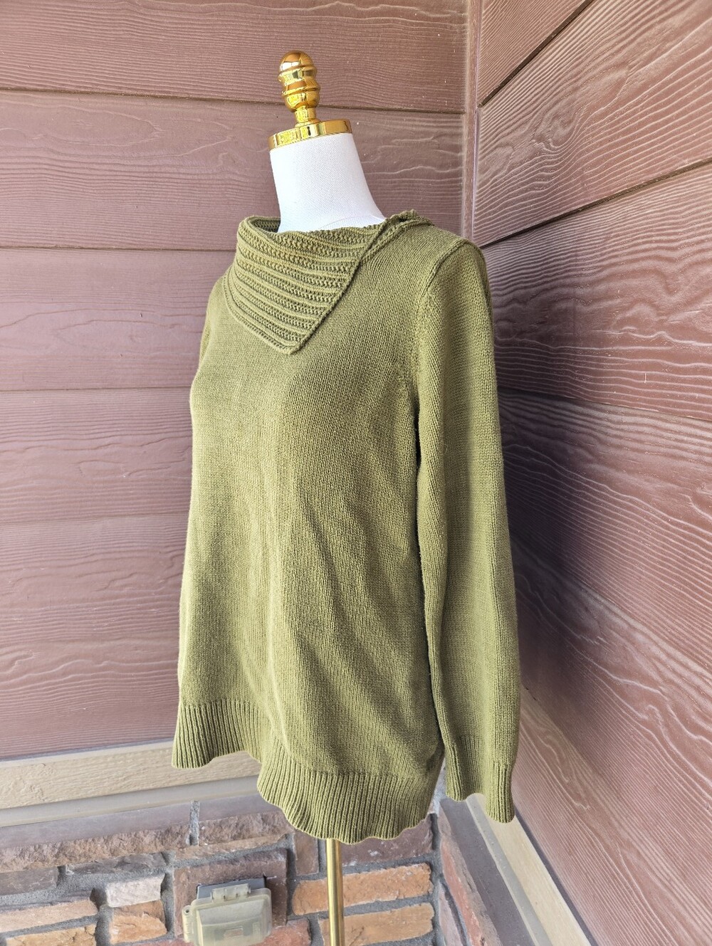 Coldwater Creek Olive Green Knit Sweater Women’s Large - Picture 8 of 16
